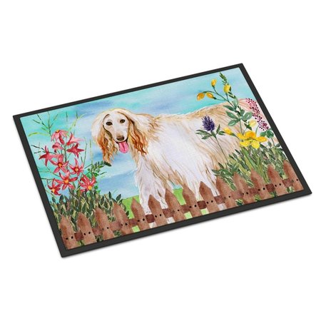 CAROLINES TREASURES Afghan Hound Spring Indoor or Outdoor Mat - 18 x 27 in. CK1264MAT